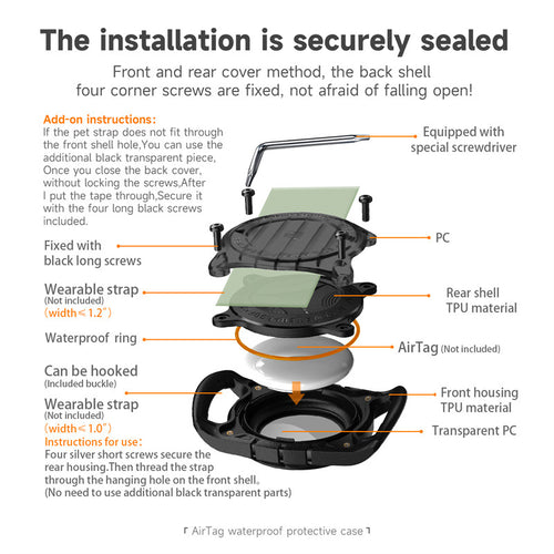 Airtag Seal Waterproof Protective Case Drop-resistant Anti-lost Tracker Protective Case